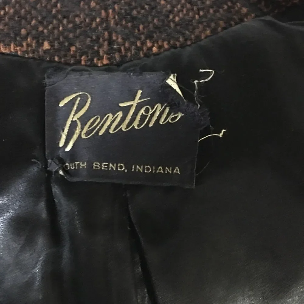 Vintage Benton’s South Bend brown black patterned material not included … - Picture 5 of 8